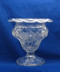 #352 Flat Panel Vase, Drop Flange, unk cut, Crystal, 1906-1929
